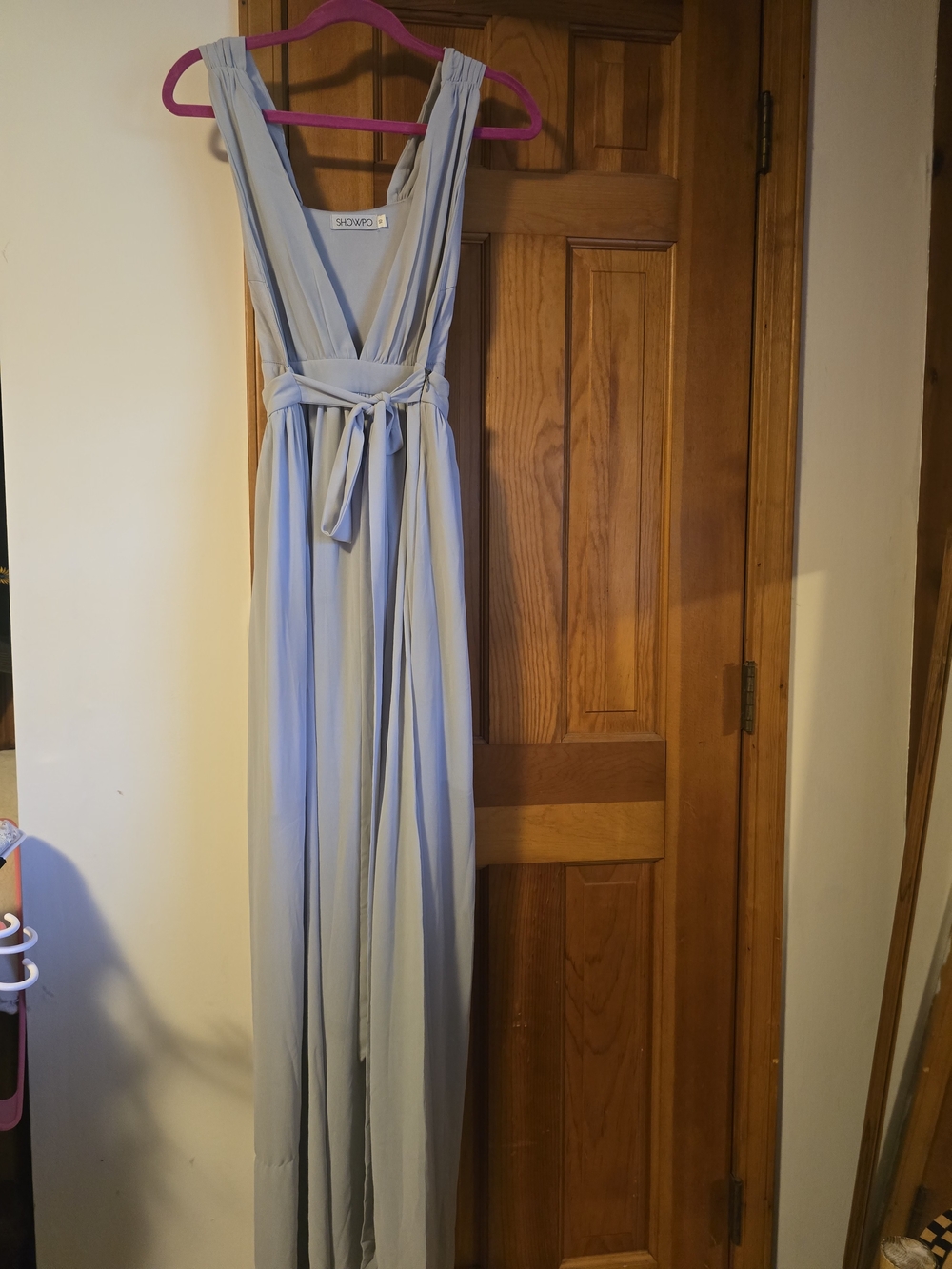 Showpo Pale Blue V-Neck Convertible Maxi Dress